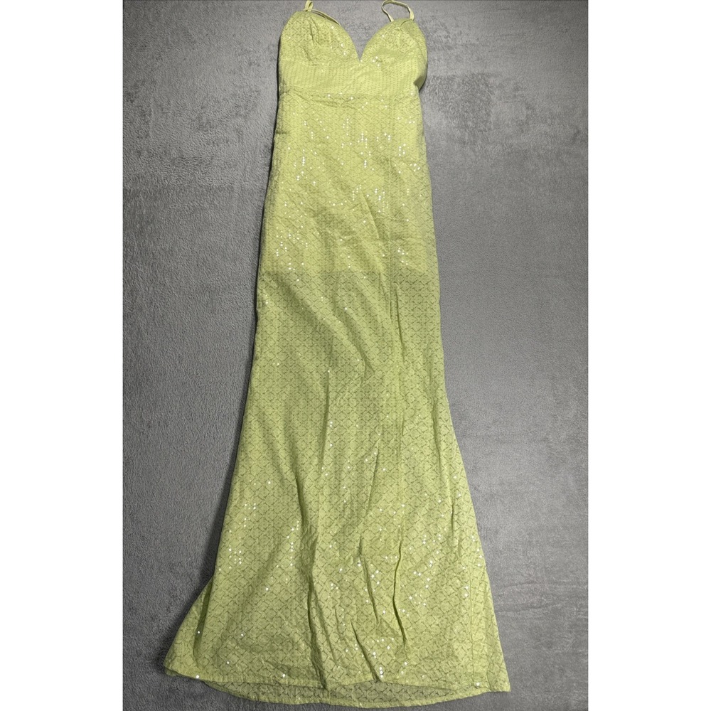 NWT‎ Line & Dot Women's Sequin Maxi Dress Lime Green Size XS